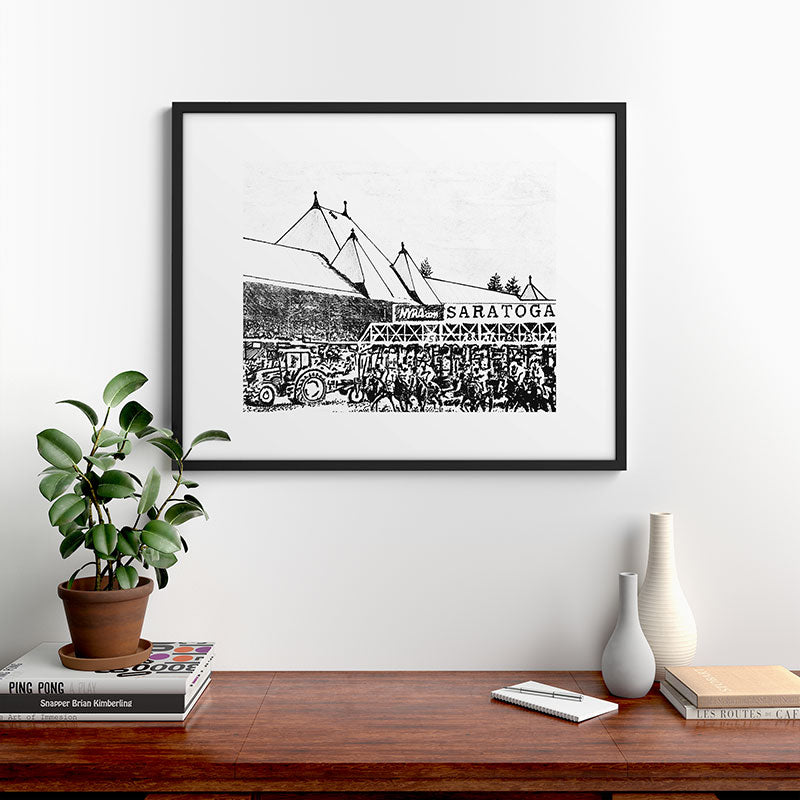 "The Starting Gate" Saratoga Springs Race Course Track Framed Art Print