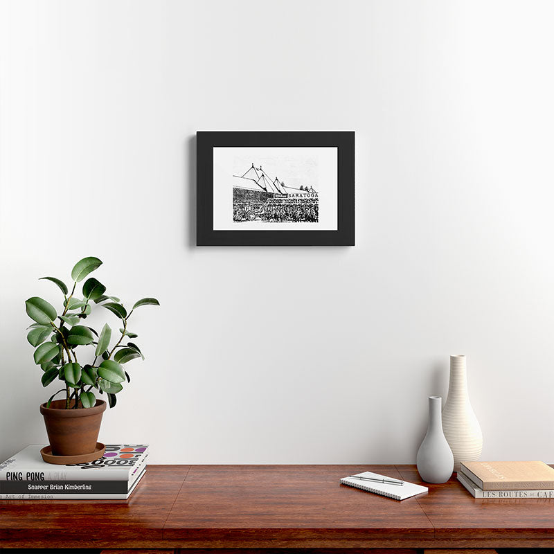 "The Starting Gate" Saratoga Springs Race Course Track Framed Art Print