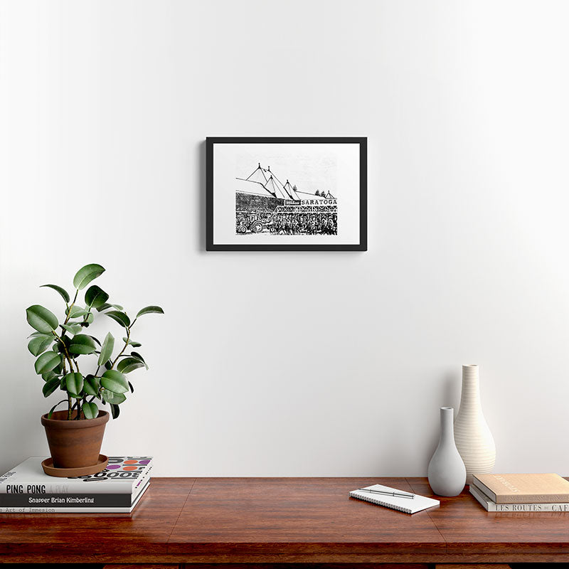 "The Starting Gate" Saratoga Springs Race Course Track Framed Art Print