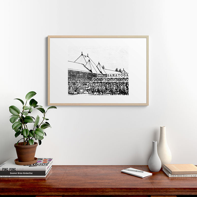 "The Starting Gate" Saratoga Springs Race Course Track Framed Art Print