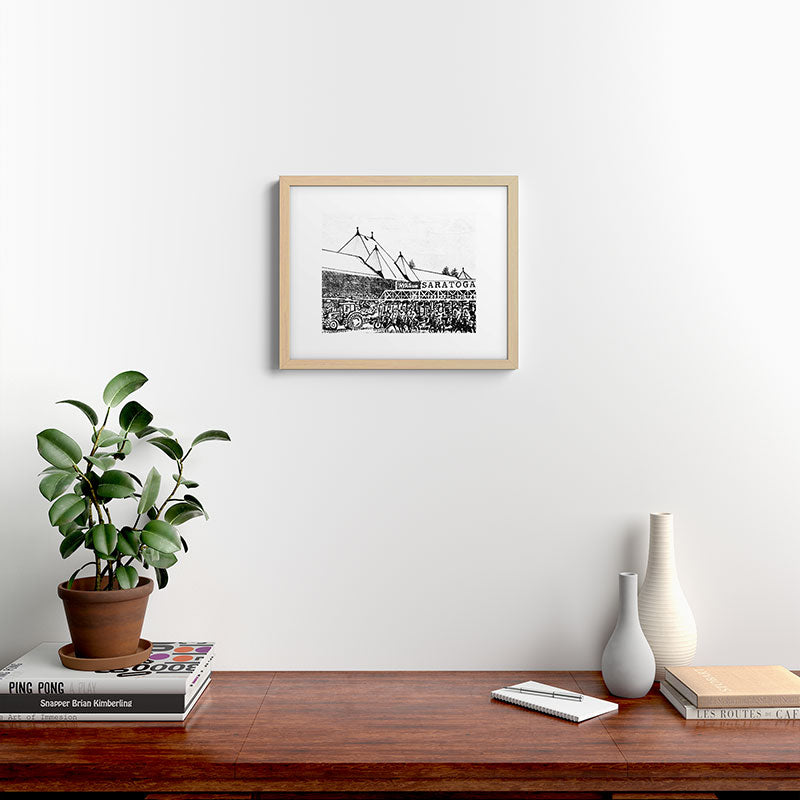"The Starting Gate" Saratoga Springs Race Course Track Framed Art Print