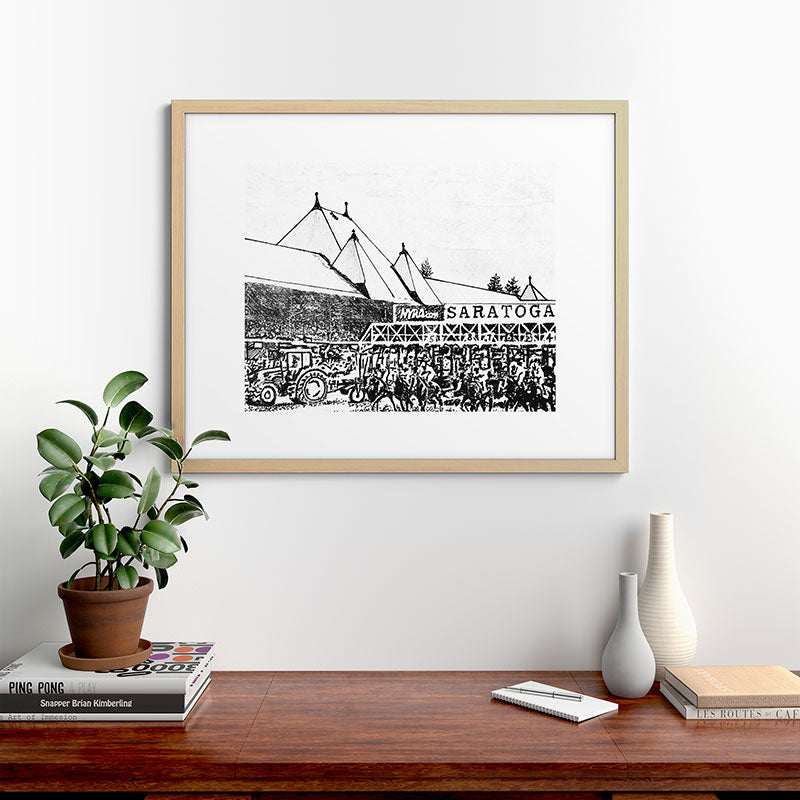 "The Starting Gate" Saratoga Springs Race Course Track Framed Art Print
