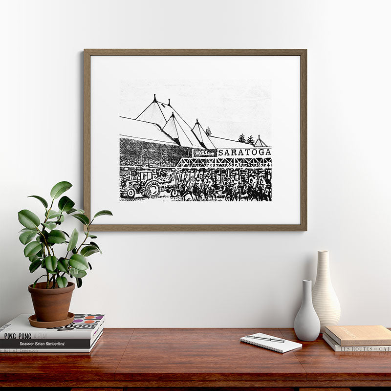 "The Starting Gate" Saratoga Springs Race Course Track Framed Art Print