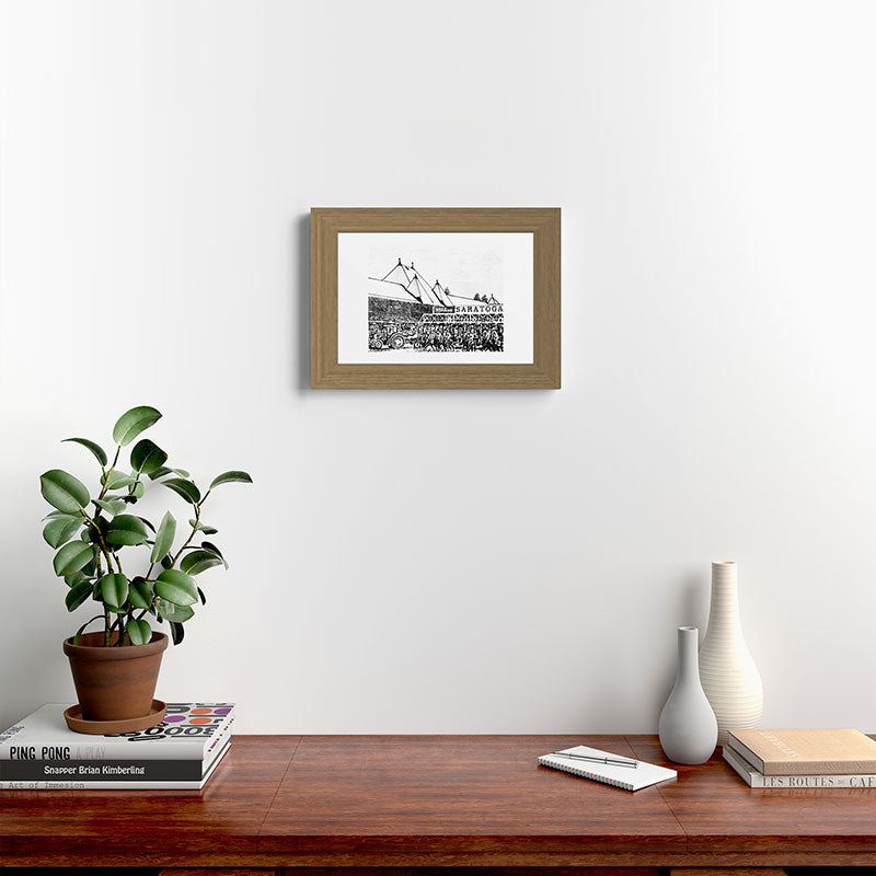 "The Starting Gate" Saratoga Springs Race Course Track Framed Art Print