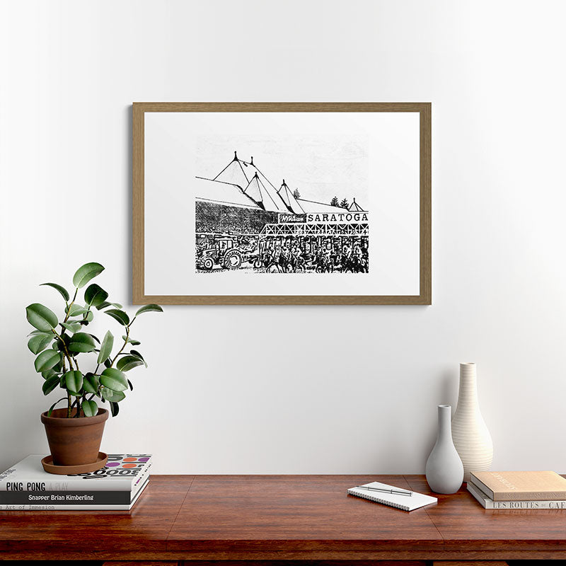 "The Starting Gate" Saratoga Springs Race Course Track Framed Art Print