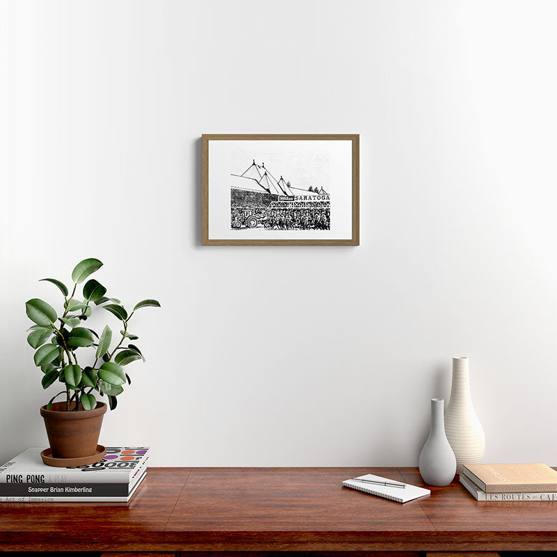 "The Starting Gate" Saratoga Springs Race Course Track Framed Art Print