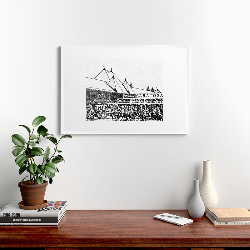 "The Starting Gate" Saratoga Springs Race Course Track Framed Art Print