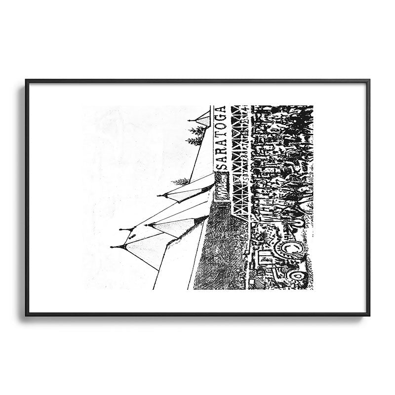 "The Starting Gate" Saratoga Springs Race Course Track Framed Art Print