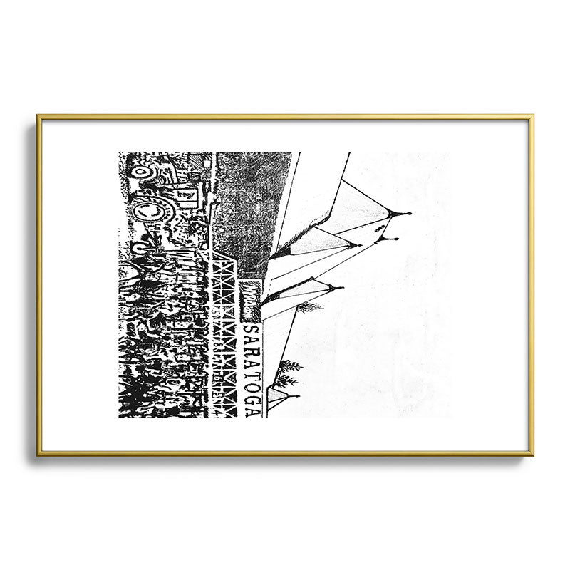 "The Starting Gate" Saratoga Springs Race Course Track Framed Art Print