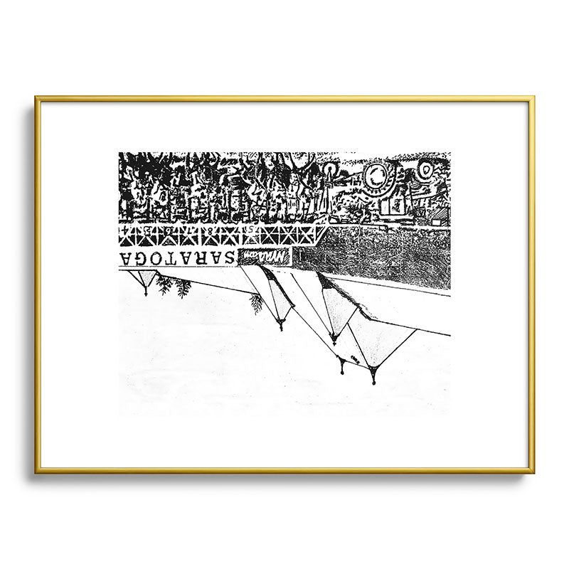 "The Starting Gate" Saratoga Springs Race Course Track Framed Art Print
