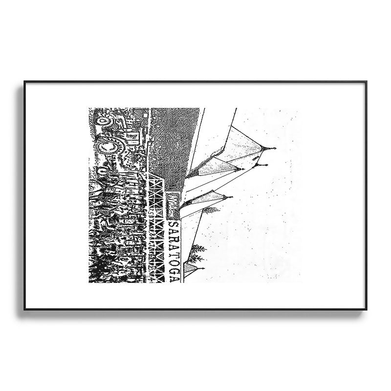 "The Starting Gate" Saratoga Springs Race Course Track Framed Art Print