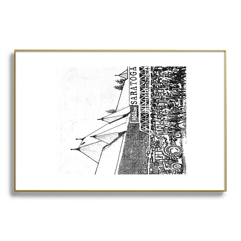 "The Starting Gate" Saratoga Springs Race Course Track Framed Art Print