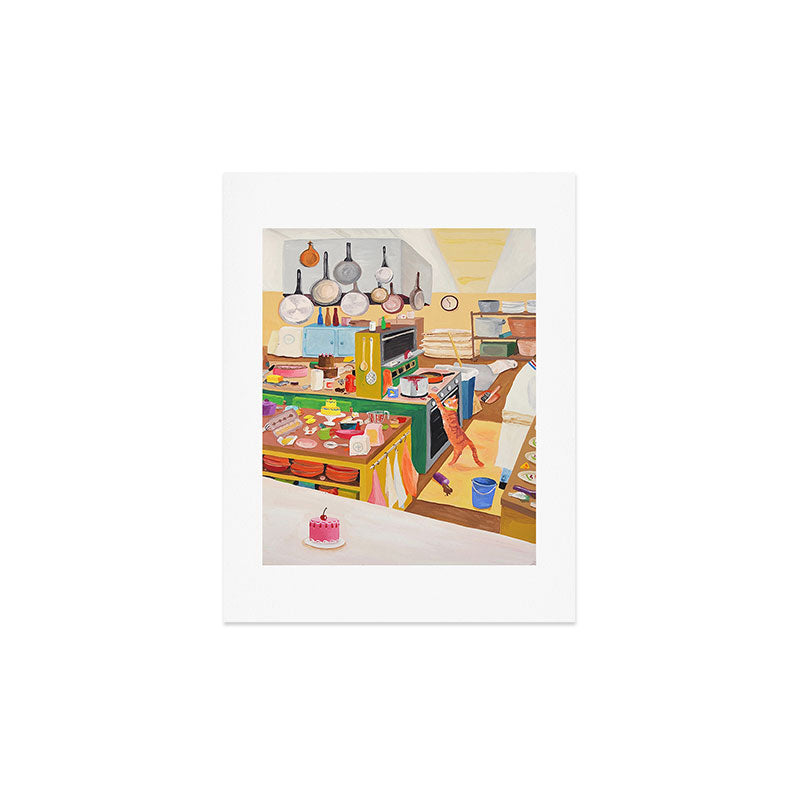 A Cat in the Kitchen Art Print