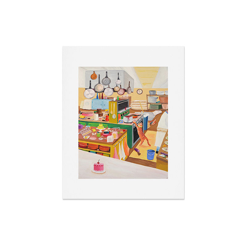 A Cat in the Kitchen Art Print