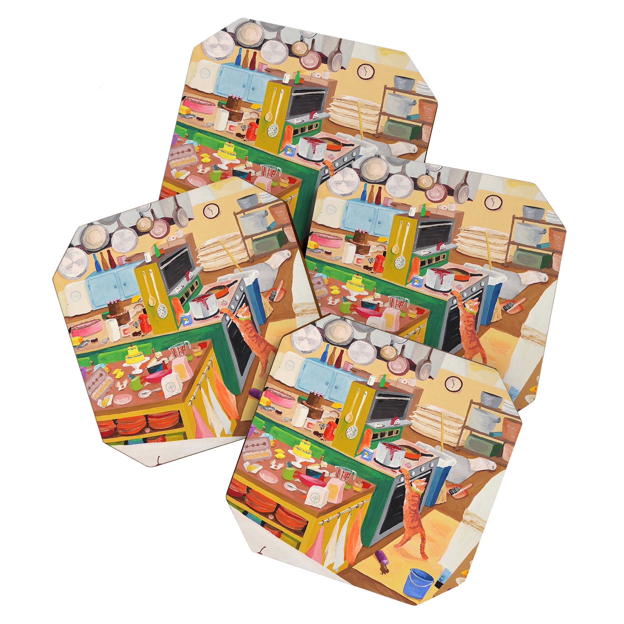 A Cat in the Kitchen Coaster
