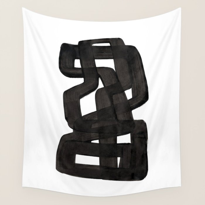 Boulder' Mid Century Modern Fun Abstract Shapes  Wall Tapestry