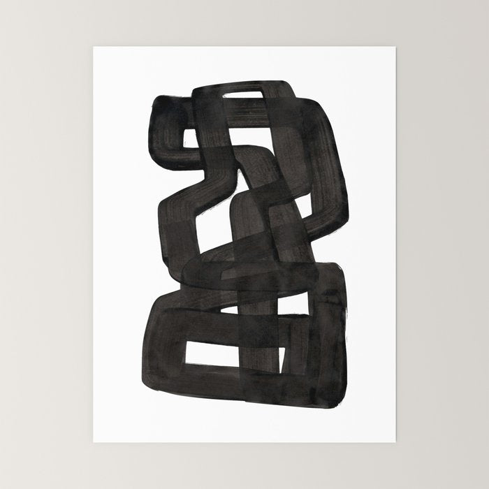 Boulder' Mid Century Modern Fun Abstract Shapes  Mini Art Print