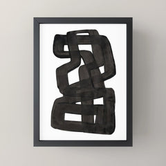 Boulder' Mid Century Modern Fun Abstract Shapes  Mini Art Print