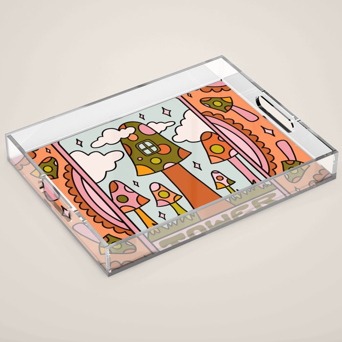 16. Tower Tarot Mushroom Acrylic Tray