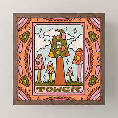16. Tower Tarot Mushroom Mini Art Print
