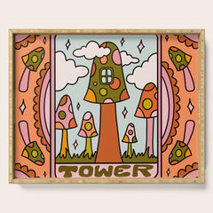 16. Tower Tarot Mushroom Serving Tray