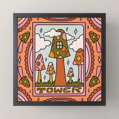 16. Tower Tarot Mushroom Mini Art Print