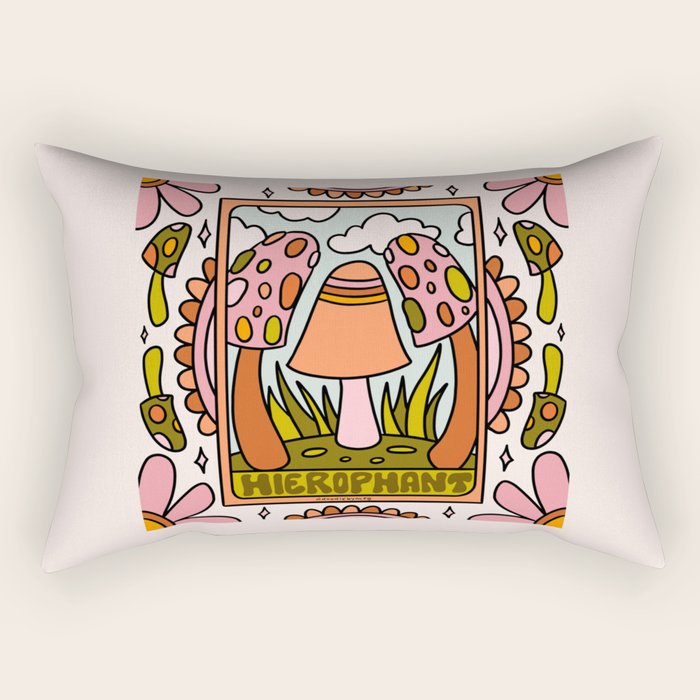 5. The Hierophant Mushroom Rectangular Pillow