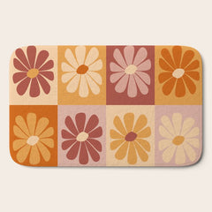 70's Daisy Bloom  Bath Mat