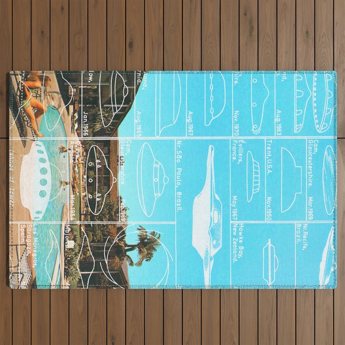 60s UFO sightings Outdoor Rug