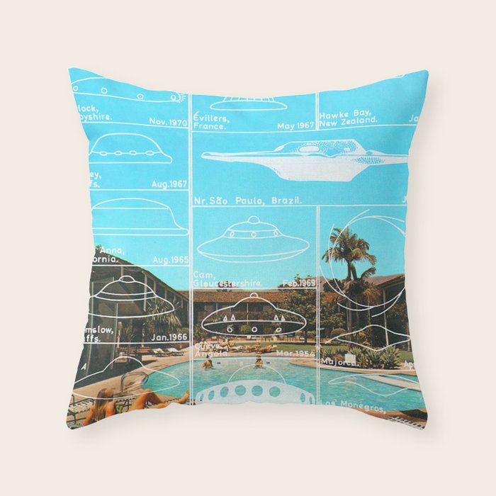 60s UFO sightings Throw Pillow