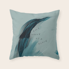 "One Wave At A Time" Throw Pillow