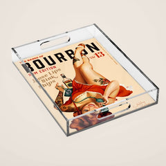 "The Babes Of Bourbon V. 13 - Rum Edition" Vintage Pin Up Girl Art Acrylic Tray