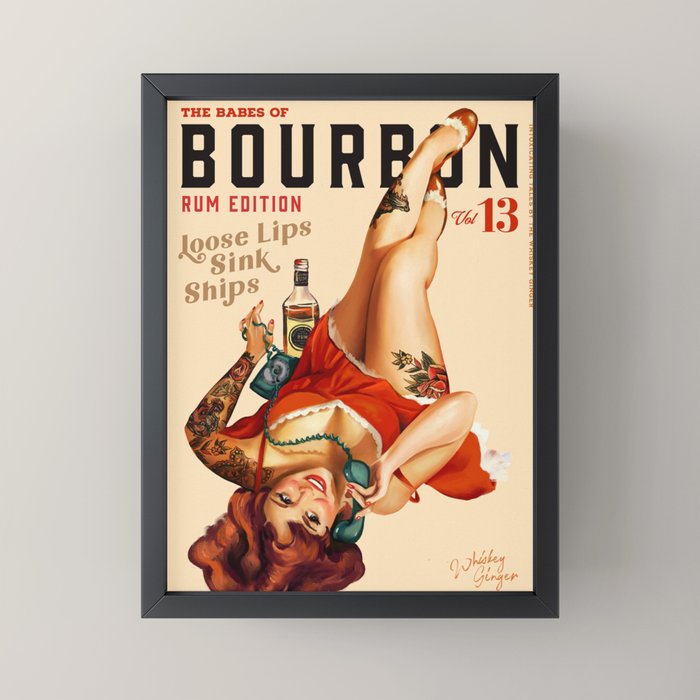 "The Babes Of Bourbon V. 13 - Rum Edition" Vintage Pin Up Girl Art Mini Art Print