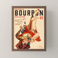 "The Babes Of Bourbon V. 13 - Rum Edition" Vintage Pin Up Girl Art Mini Art Print