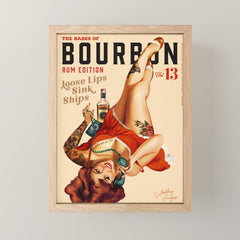 "The Babes Of Bourbon V. 13 - Rum Edition" Vintage Pin Up Girl Art Mini Art Print