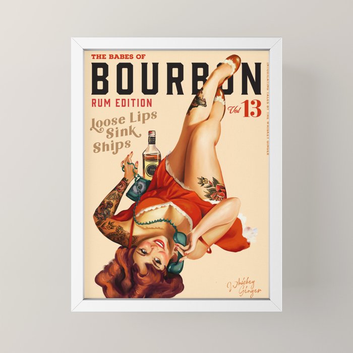 "The Babes Of Bourbon V. 13 - Rum Edition" Vintage Pin Up Girl Art Mini Art Print
