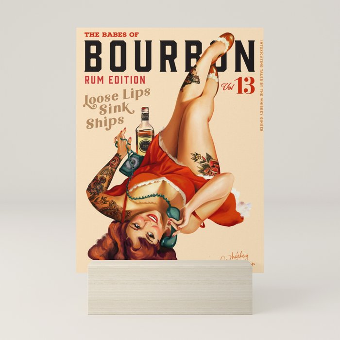 "The Babes Of Bourbon V. 13 - Rum Edition" Vintage Pin Up Girl Art Mini Art Print