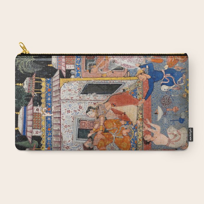 -India, Mughal, Reign of Akbar, 16th century - Page from Tales of a Parrot (Tuti-nama)- Eighth night- The deceitful wife a - 1962 Carry All Pouch
