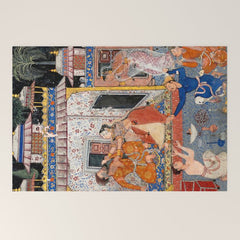 -India, Mughal, Reign of Akbar, 16th century - Page from Tales of a Parrot (Tuti-nama)- Eighth night- The deceitful wife a - 1962 Welcome Mat