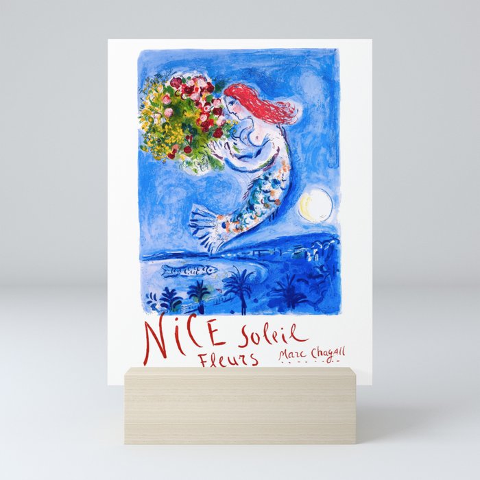 1962 FRANCE Marc Chagall Nice Soleil Fleurs Travel Poster Mini Art Print