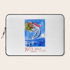 1962 FRANCE Marc Chagall Nice Soleil Fleurs Travel Poster Laptop Sleeve