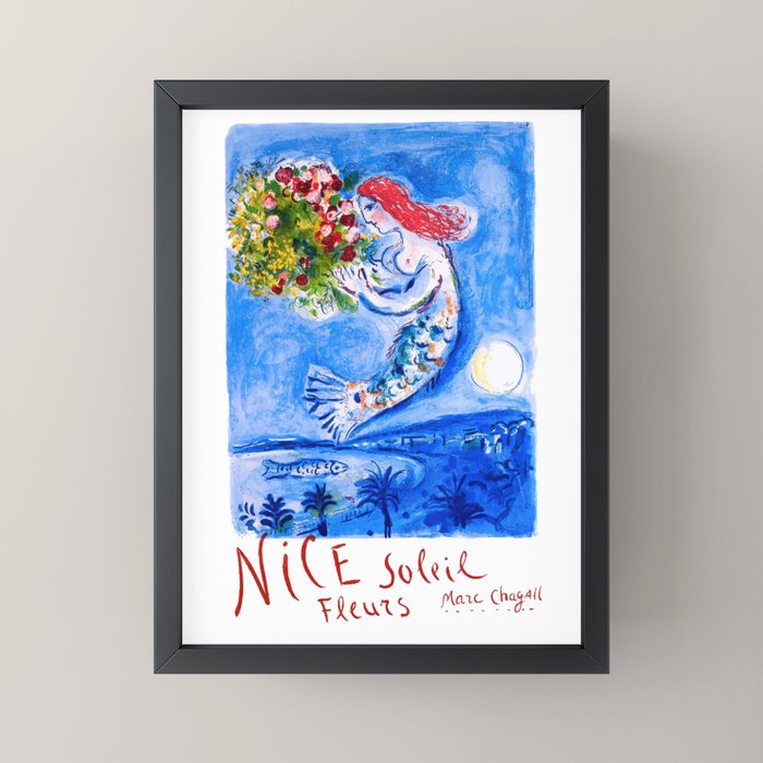 1962 FRANCE Marc Chagall Nice Soleil Fleurs Travel Poster Mini Art Print