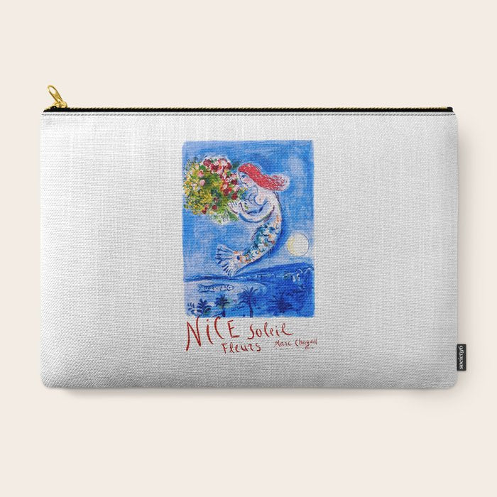 1962 FRANCE Marc Chagall Nice Soleil Fleurs Travel Poster Carry All Pouch