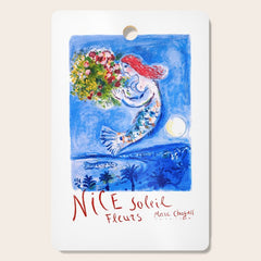 1962 FRANCE Marc Chagall Nice Soleil Fleurs Travel Poster Cutting Board