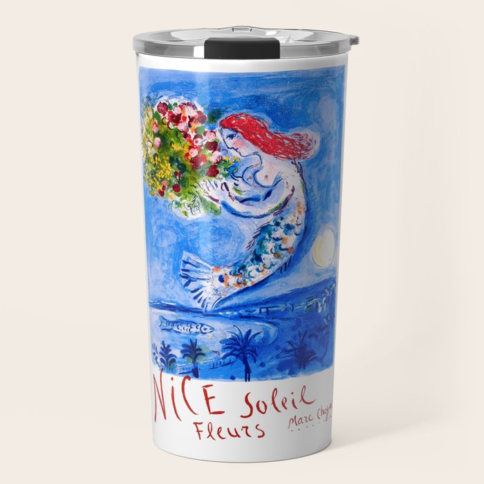 1962 FRANCE Marc Chagall Nice Soleil Fleurs Travel Poster Travel Mug