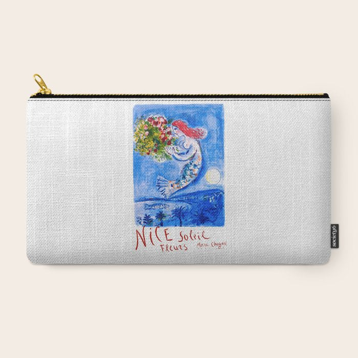 1962 FRANCE Marc Chagall Nice Soleil Fleurs Travel Poster Carry All Pouch