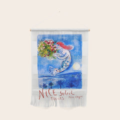 1962 FRANCE Marc Chagall Nice Soleil Fleurs Travel Poster Wall Hanging