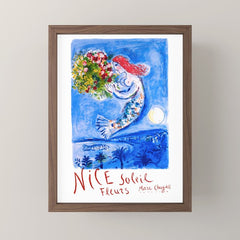 1962 FRANCE Marc Chagall Nice Soleil Fleurs Travel Poster Mini Art Print