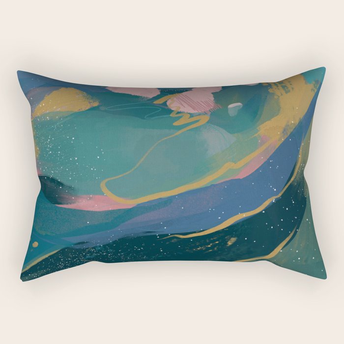 "You Are Worthy" Midnight Background Rectangular Pillow