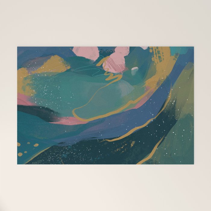 "You Are Worthy" Midnight Background Welcome Mat